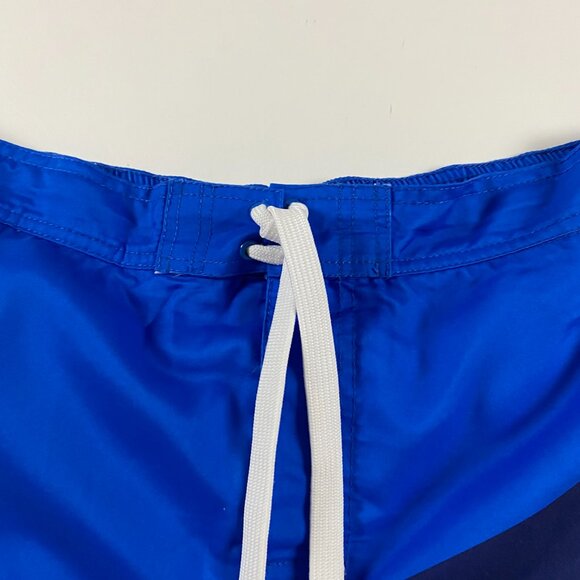 Men's Swim Board Shorts - Blue and White - Picture 4 of 12